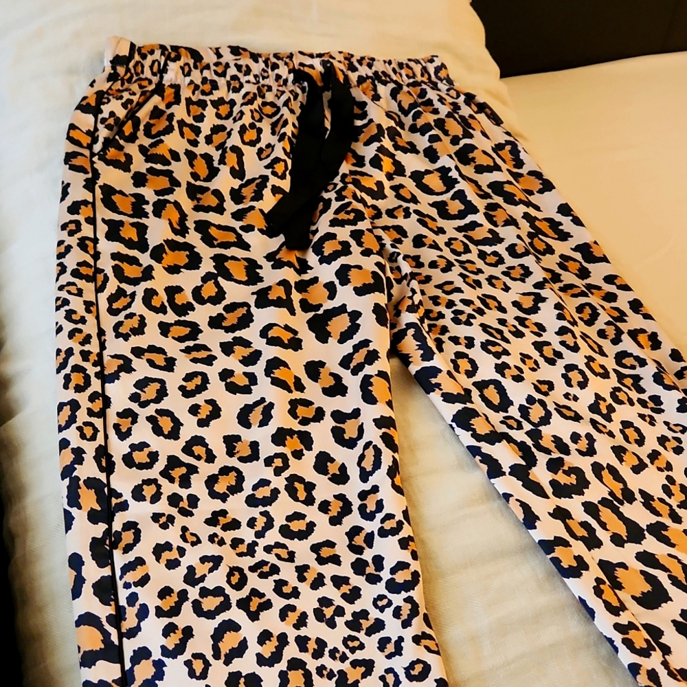 Victoria secret leopard print satin pajamas